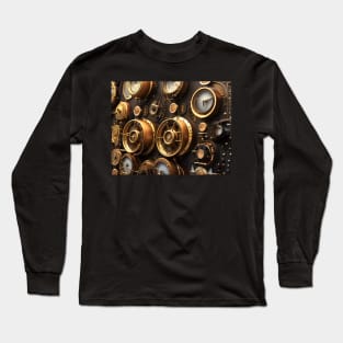 Steamship control panel in steampunk Long Sleeve T-Shirt